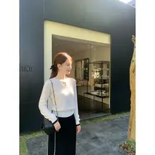 愛心デザインの三角巾付きニットトップス【１００％羊毛・透かし編み】