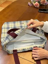 大容量キャンバストートバッグ【ストライプ・チェック・レトロデザイン】