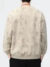 春秋用 メンズカジュアルプリント長袖Tシャツ【ユニセックス・極上の柔らかさ】