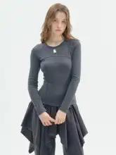 春秋用 アメリカンヴィンテージデザイン うさぎプリント長袖Tシャツ【タイトフィット・ニット素材】