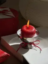 可愛らしいリンゴのデザインのステンレスキャンドルカップ【新年・クリスマスのギフト】