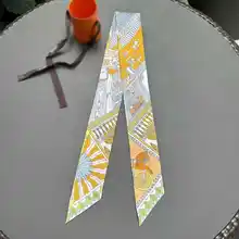 高級シルクスカーフ【ツイル・ヘアバンド・100%絹】