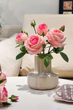 ローズデザインの造花【シンプルなインテリア装飾・リビングやダイニング用】