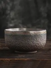 大号粗陶茶洗【手作り・日本式・ハンマーテクスチャ】