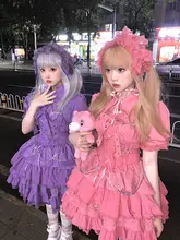 ゴシックスタイルのショートサロペットドレス【契約十字・犬柄・アーバンカジュアル】