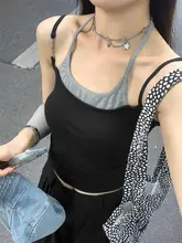 sieyiu 背中が開いたレイヤードタンクトップ【アメリカンスタイル・レトロ・フィット感良好】