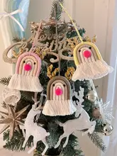 クリスマスオーナメント トナカイの角 手編み 金糸 フリンジ 冷蔵庫デコ 車用 チャーム