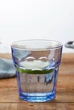 グラス レストラン 家庭用 青色 九角型カップ 飲み物 酒