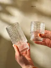 Tlife Flos 浮彫りガラスカップ【気泡ジュース・ビールカップ・中古品】