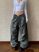 アメリカンレトロ迷彩カジュアルパンツ【男女兼用・立体ポケット・極上の柔らかさ・ワイドフィット】（セットアップ対応）