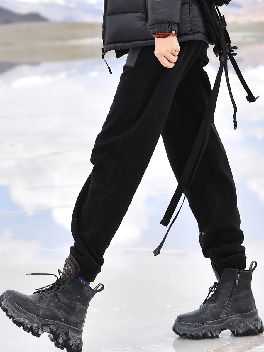 保温性抜群の厚手フリース登山用パンツ【旅行・女性用・裏起毛】（セットアップ対応）