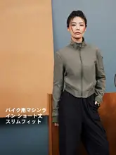 MOLY VIVI スポーツジャケット レディース スタンドカラー 長袖 ジップアップ ショート丈 ジム フィットネス 春 秋