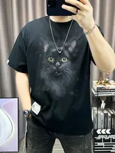 夏用コットン製 メンズ 半袖Tシャツ【カジュアルなアニメプリント・クルーネック・フィット】