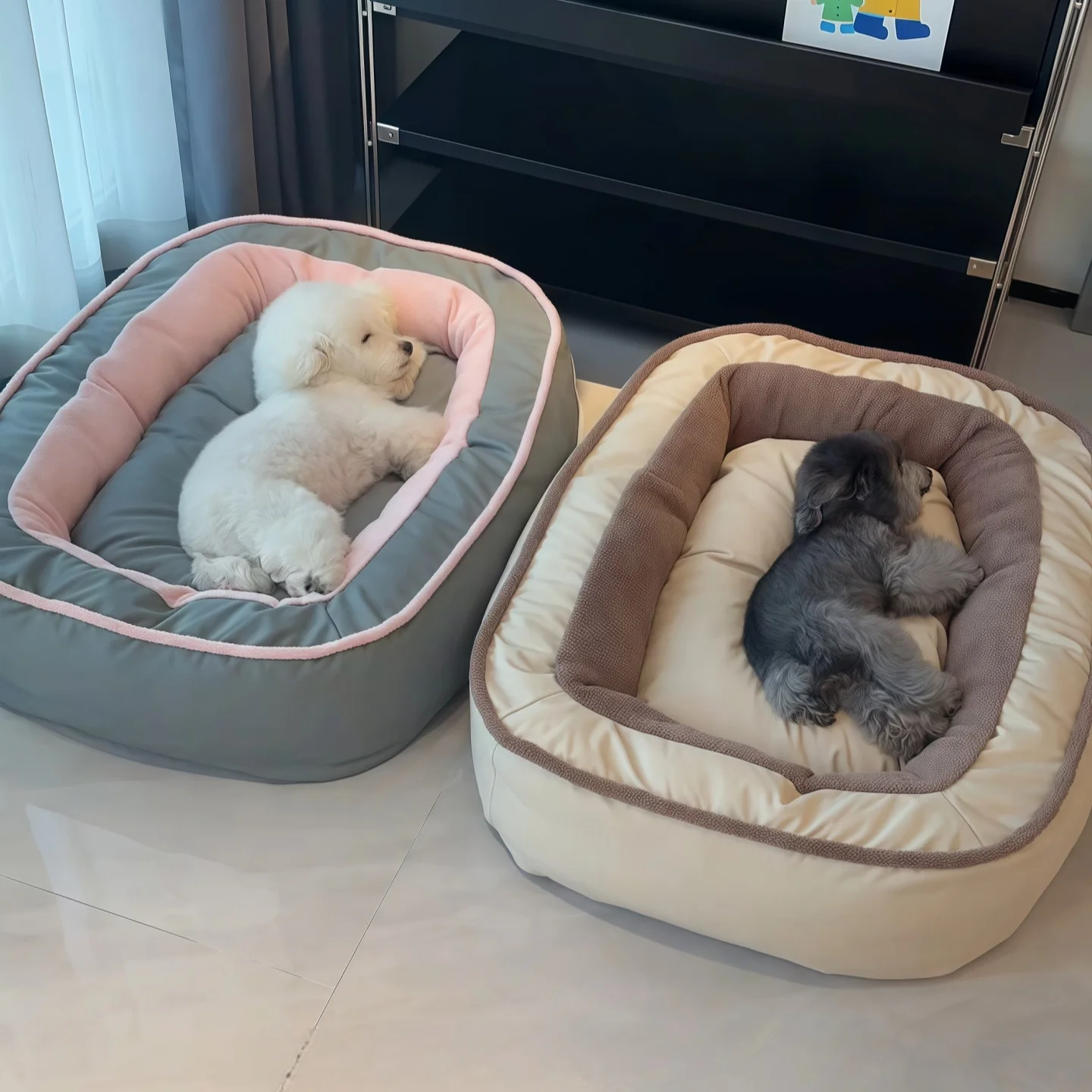 大型ペット用ベッド：四季対応・洗える・冬用厚手で犬猫兼用