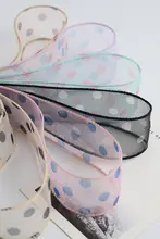 レトロドットメッシュリボン【幅広でDIY用・ファッションヘアアクセサリー】