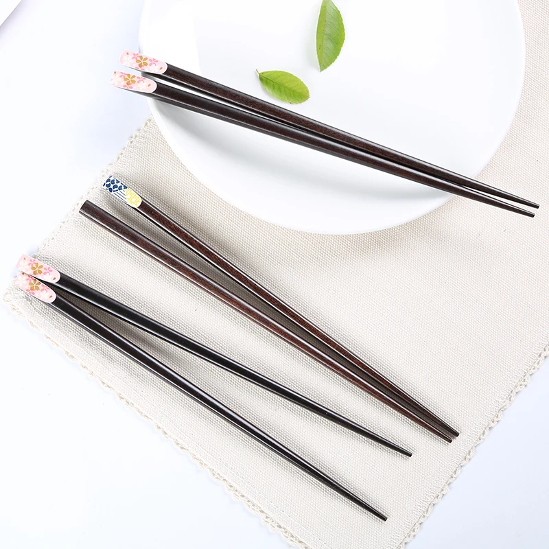 ネーム入り箸：天然木製斜頭デザインの家庭用カップル向け箸
