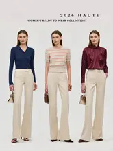 重厚感のある二重アセテート製の微喇西装パンツ【通勤・スリムフィット】