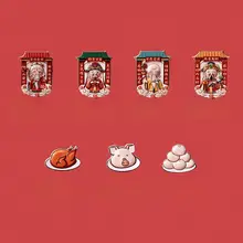供财神様の立体カートンマグネット【冷蔵庫用・クリエイティブデザイン・文創装飾】