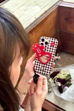 磁気吸着スマホミラー＋スタンド【小型・携帯便利・個性的デザイン】