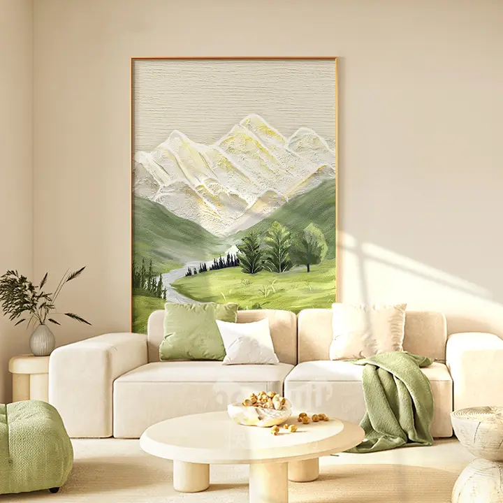 モダンシンプルな水墨画 壁掛けアート【リビング・玄関用・山水画】