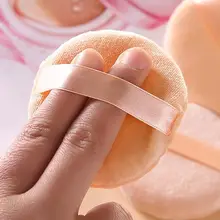 極上の柔らかさのコットン製パウダーブラシ【リボン付き・メイクアップ用】