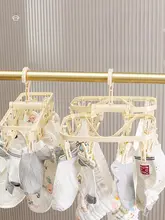 旅行用 折りたたみ多クリップハンガー【下着・靴下・洋服用・風対策】