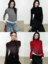 シームレスウールニットセーター【秋用・ハイネック・フィット感抜群・インナー】