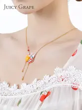 かわいいウサギデザインのバルーンネックレス【淡いエナメル仕上げ・プレゼントに最適】