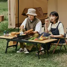 Naturehike 折りたたみ竹製テーブル【アウトドア・キャンプ・収納便利】