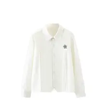 刺繍入りブラウスとプリーツスカートの学生制服スタイル【学院風・朱雀デザイン】（セットアップ対応）