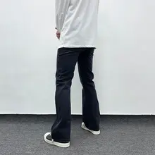 フィットブラックデニムパンツ【ウォッシュ加工・スリムデザイン・メンズ用】