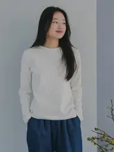 オリジナル綿100%長袖Tシャツ【シンプルデザイン・ラウンドネック・ペルーコットン】