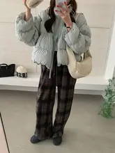 冬用 チェック柄 マイクロフリースパンツ【ストレートレッグ・フィット・レディース】（セットアップ対応）