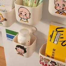 かわいいデザインの磁石付き収納ボックス【キッチン・ノー打孔・冷蔵庫側面用】