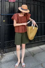 活力デニムショートパンツ【ルーズフィット・夏用・広がりを隠すデザイン】
