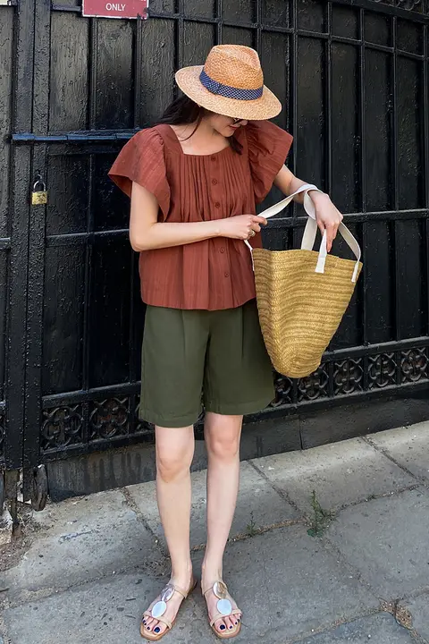 活力デニムショートパンツ【ルーズフィット・夏用・広がりを隠すデザイン】
