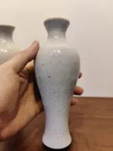 清朝末期の德化潮州窯花瓶【仿哥窯金絲鉄線文・観音浄瓶】