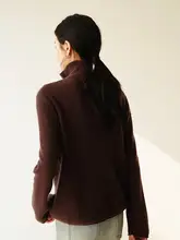 スタイリッシュな2重織りニットセーター【ウール・ウサギ毛・アルパカ毛使用・女性用】（セットアップ対応）
