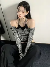 ジャズダンス衣装【シルバー・女性用・K-POPスタイル・音楽フェス対応】（セットアップ対応）