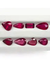 天然ルビーと血赤色トルマリンのダイアモンドカット裸石を使用した18K金リングペンダント