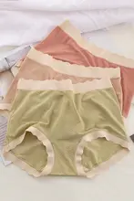 高腰の大きいサイズのアイスシルク平角ショーツ【抗菌・透湿・無痕・夏用】