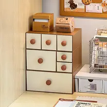 積み重ね可能なデスク用文房具収納ボックス【引き出し式・仕切り付き】（セットアップ対応）