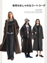 コート レディース スタンドカラー ストレートシルエット シンプル ヤクウール ダブルフェイスカシミヤ 冬 アウター