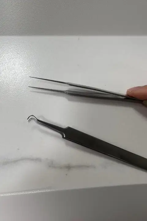 橘川 ステンレス製 精密ピンセット【DIY用・黒点除去・細尖頭・曲がり型】