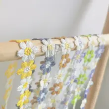 牛乳糸使用 カラフルな花柄の刺繍レース【水溶性・手作りDIY用・カット可能】