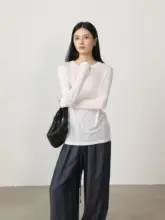 VIMORE 天然シルク100% セミ透け Tシャツ【ラウンドネック・長袖・スワンネック】