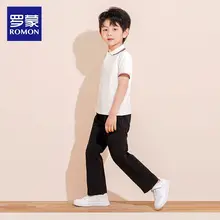男児用 黒色長パンツ【カジュアル・春秋用・通学服】（セットアップ対応）