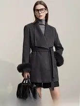 ウール混紡の中綿ダウンコート【通勤向け・長袖・シンプルデザイン】