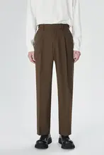 ナポリ風 緩やかなウエストのストレートビジネスパンツ【カジュアル・フィット・男性用】