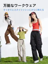 Camel レトロアメリカンスタイル女性用ワークパンツ【夏用・防水・フィット・ワイドレッグ】（セットアップ対応）